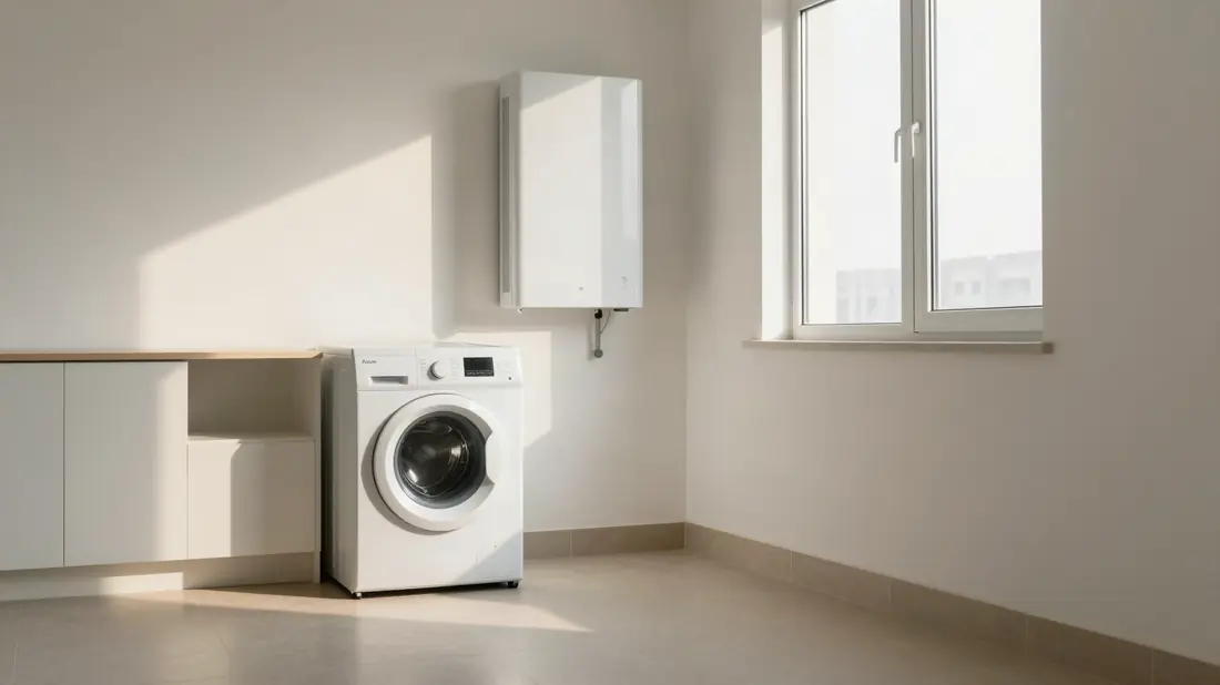 Batterijkast aan de wand van een bijkeuken