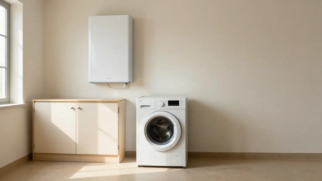 Batterijkast aan de wand van een bijkeuken