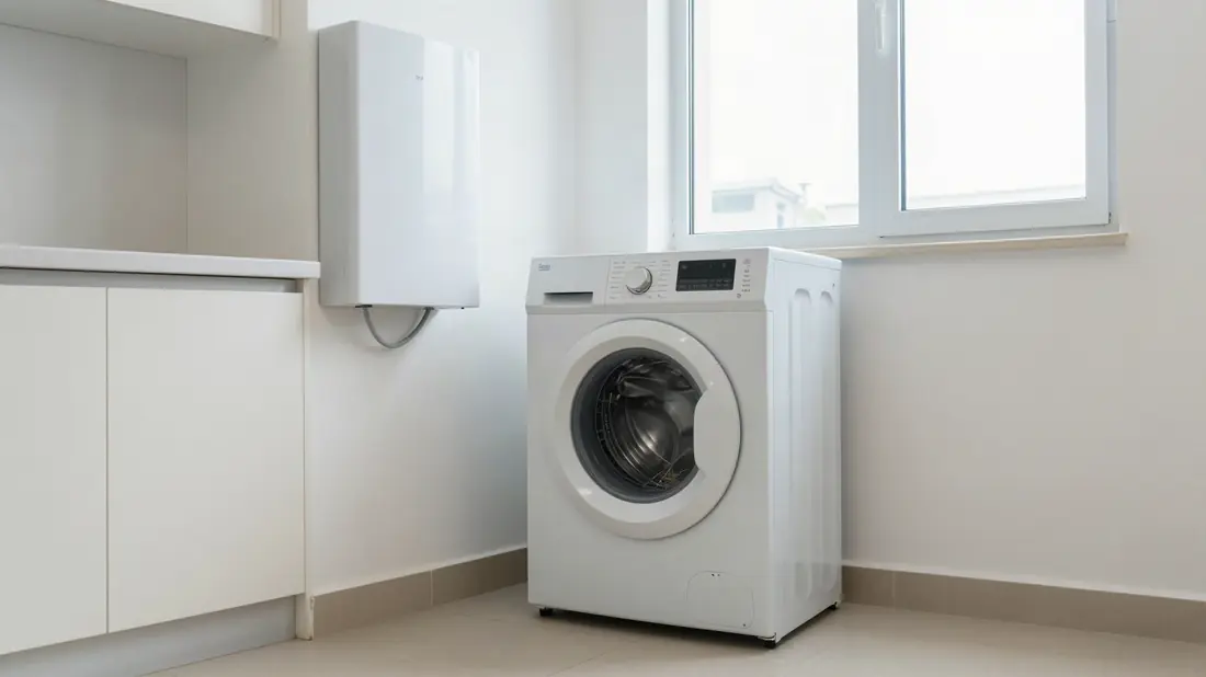 Batterijkast aan de wand van een bijkeuken