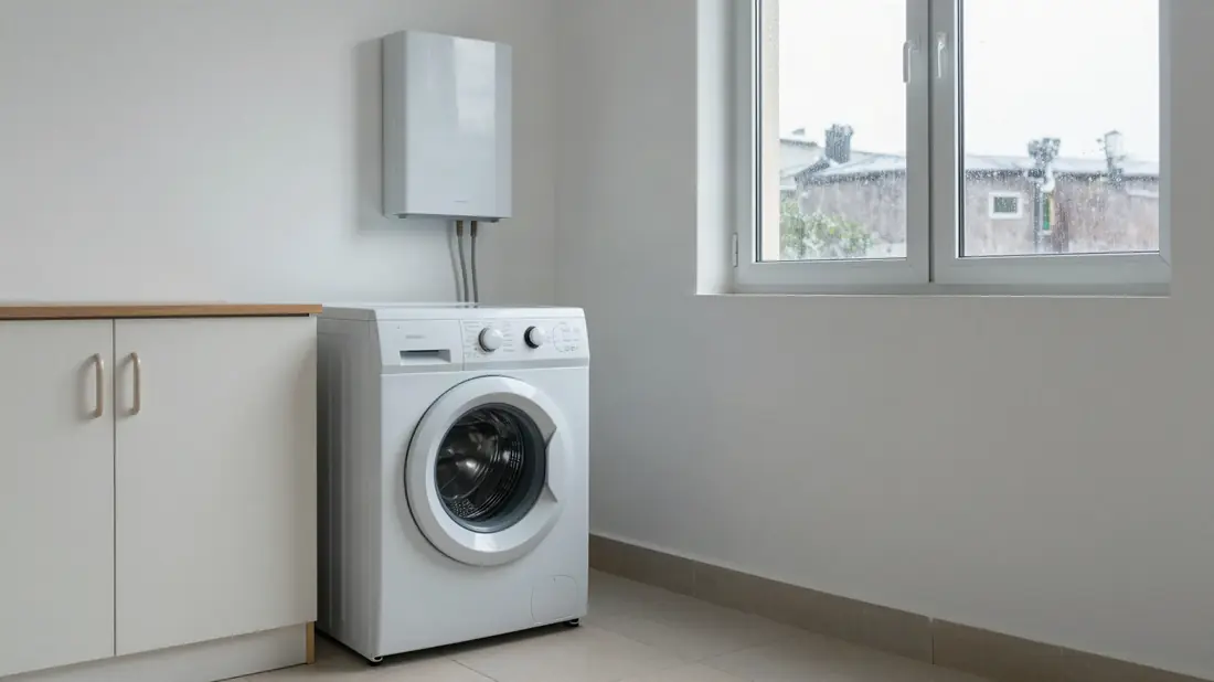 Batterijkast aan de wand van een bijkeuken