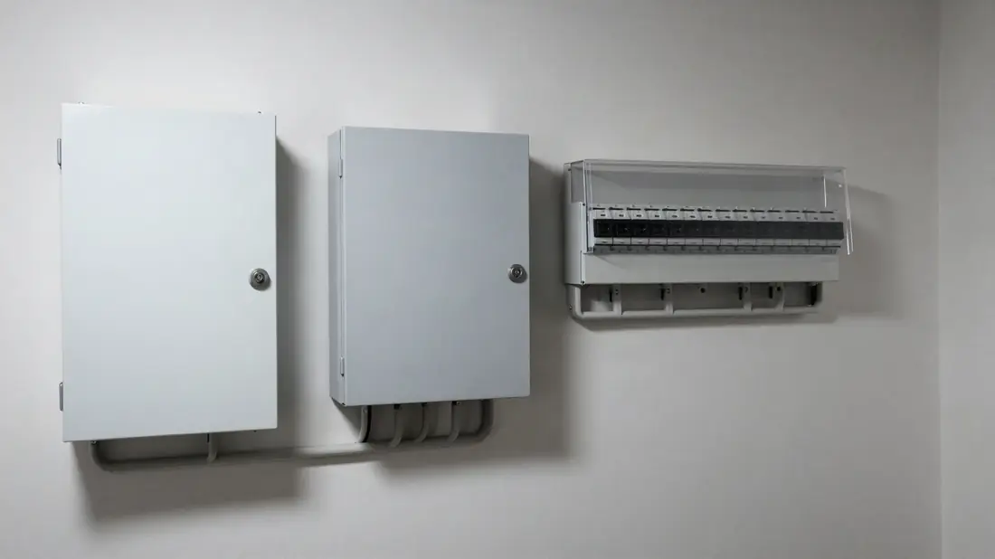 Technische ruimte met batterijkast, omvormer en zekeringkast