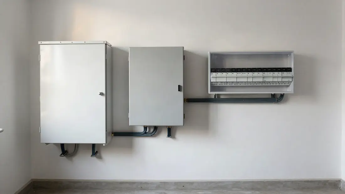 Technische ruimte met batterijkast, omvormer en zekeringkast